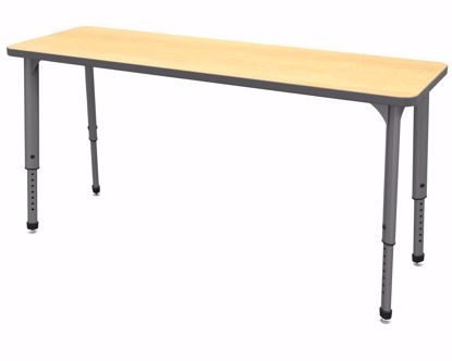 Picture of Apex Desk 20" x 60" Rectangle Fusion Maple / Gray Edge / Gray Leg