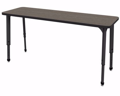 Picture of Apex Desk 20" x 60" Rectangle Boardwalk Oak / Black Edge / Black Leg