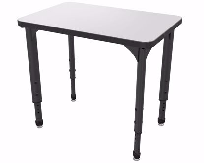 Picture of Apex Desk 20" x 30" Rectangle Markerboard-White / Black Edge / Black Leg