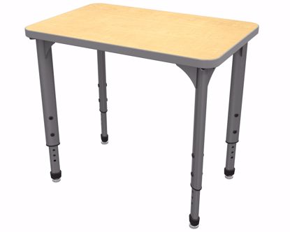 Picture of Apex Desk 20" x 30" Rectangle Fusion Maple / Gray Edge / Gray Leg