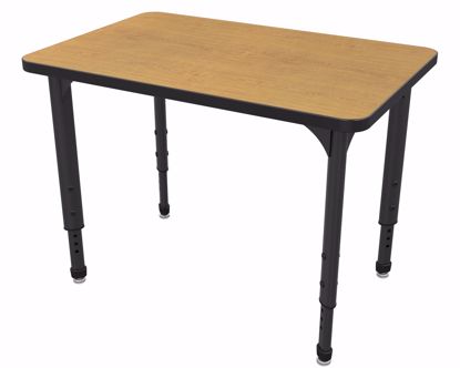 Picture of Apex Desk 24" x 36" Rectangle Solar Oak / Black Edge / Black Leg