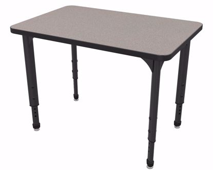 Picture of Apex Desk 24" x 36" Rectangle Gray Nebula  / Black Edge / Black Leg