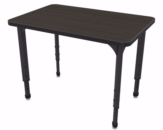 Picture of Apex Desk 24" x 36" Rectangle Asian Night  / Black Edge / Black Leg