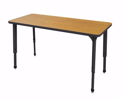 Picture of Apex Tables 24" x 54" Rectangle Solar Oak / Black Edge / Black Leg