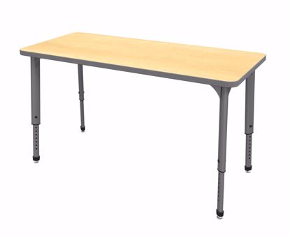 Picture of Apex Tables 24" x 54" Rectangle Fusion Maple / Gray Edge / Gray Leg