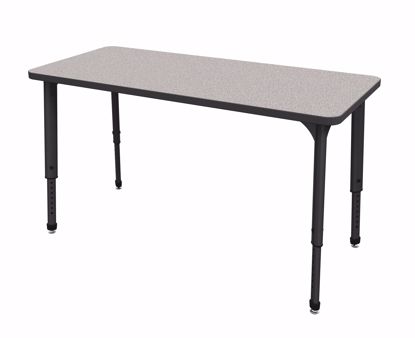 Picture of Apex Tables 24" x 54" Rectangle Gray Nebula  / Black Edge / Black Leg