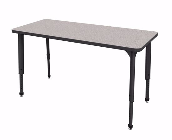 Picture of Apex Tables 24" x 54" Rectangle Gray Nebula  / Black Edge / Black Leg