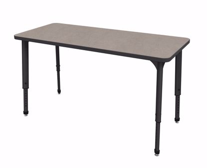 Picture of Apex Tables 24" x 54" Rectangle Pewter Mesh / Black Edge / Black Leg