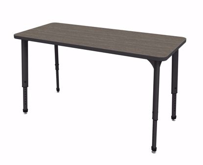 Picture of Apex Tables 24" x 54" Rectangle Boardwalk Oak / Black Edge / Black Leg