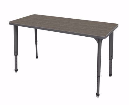 Picture of Apex Tables 24" x 54" Rectangle Boardwalk Oak / Gray Edge / Gray Leg