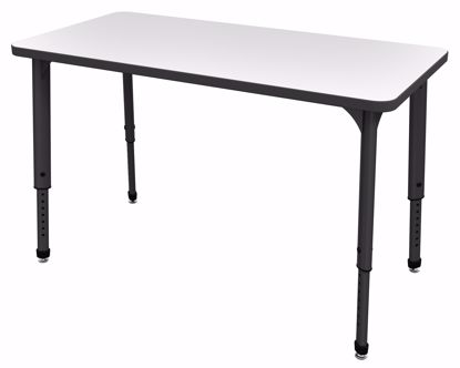 Picture of Apex Tables 60" Half Round Markerboard-White / Black Edge / Black Leg