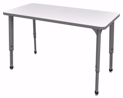 Picture of Apex Tables 60" Half Round Markerboard-White / Gray Edge / Gray Leg