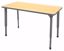 Picture of Apex Tables 60" Half Round Fusion Maple / Gray Edge / Gray Leg
