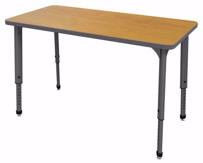 Picture of Apex Tables 60" Half Round Solar Oak / Gray Edge / Gray Leg