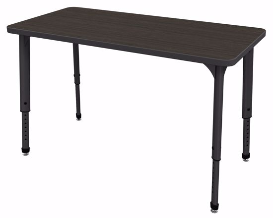 Picture of Apex Tables 60" Half Round Asian Night / Black Edge / Black Leg