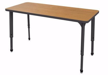 Picture of Apex Tables 24" x 60" Rectangle Solar Oak / Black Edge / Black Leg