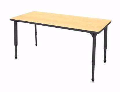 Picture of Apex Tables 24" x 60" Rectangle Fusion Maple / Black Edge / Black Leg