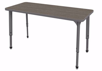 Picture of Apex Tables 24" x 60" Rectangle Boardwalk Oak / Gray Edge / Gray Leg