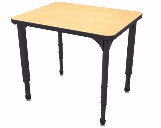 Picture of Apex Desk 24" x 30" Rectangle Fusion Maple / Black Edge / Black Leg