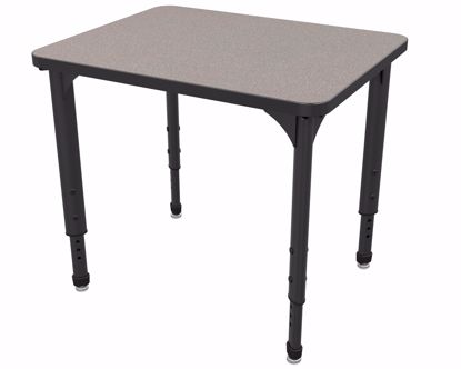 Picture of Apex Desk 24" x 30" Rectangle Gray Nebula  / Black Edge / Black Leg