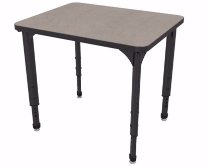 Picture of Apex Desk 24" x 30" Rectangle Pewter Mesh / Black Edge / Black Leg