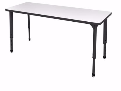 Picture of Apex Tables 24" x 72" Rectangle Markerboard-White / Black Edge / Black Leg