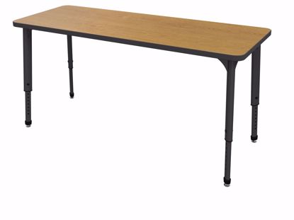 Picture of Apex Tables 24" x 72" Rectangle Solar Oak / Black Edge / Black Leg