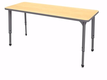 Picture of Apex Tables 24" x 72" Rectangle Fusion Maple / Gray Edge / Gray Leg
