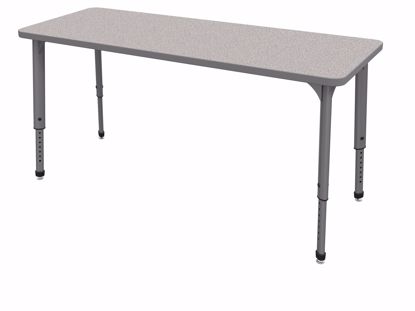 Picture of Apex Tables 24" x 72" Rectangle Gray Nebula / Gray Edge / Gray Leg