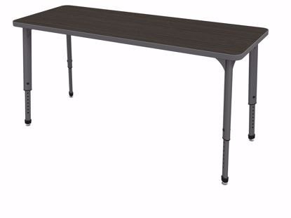 Picture of Apex Tables 24" x 72" Rectangle Asian Night / Gray Edge / Gray Leg