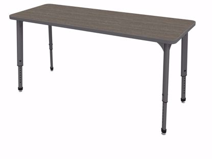 Picture of Apex Tables 24" x 72" Rectangle Boardwalk Oak / Gray Edge / Gray Leg