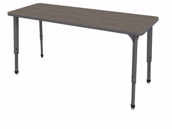 Picture of Apex Tables 24" x 72" Rectangle Boardwalk Oak / Gray Edge / Gray Leg