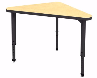 Picture of Apex Desk 30" x 30" x 41" Triangle Fusion Maple / Black Edge / Black Leg