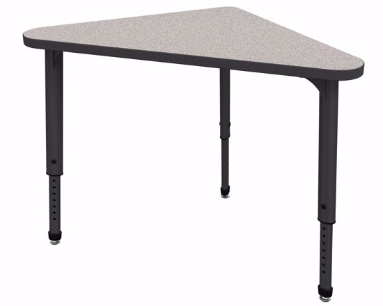 Picture of Apex Desk 30" x 30" x 41" Triangle Gray Nebula  / Black Edge / Black Leg