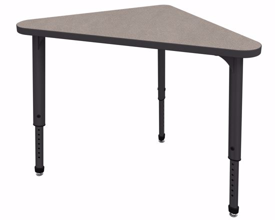 Picture of Apex Desk 30" x 30" x 41" Triangle Pewter Mesh / Black Edge / Black Leg