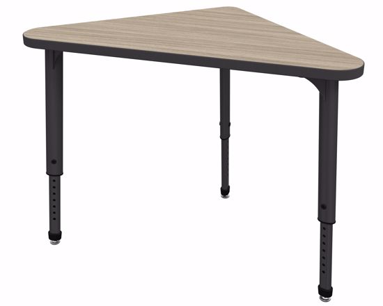 Picture of Apex Desk 30" x 30" x 41" Triangle Weathered Teak / Black Edge / Black Leg