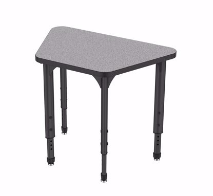 Picture of Apex Desk 31" x 20" x 19" Trapezoid Gray Nebula  / Black Edge / Black Leg