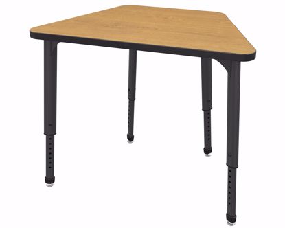 Picture of Apex Desk 36" x 23" x 19" Trapezoid Solar Oak / Black Edge / Black Leg