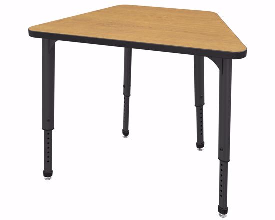 Picture of Apex Desk 36" x 23" x 19" Trapezoid Solar Oak / Black Edge / Black Leg