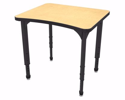 Picture of Apex Desk 24" x 28" Curve Fusion Maple / Black Edge / Black Leg