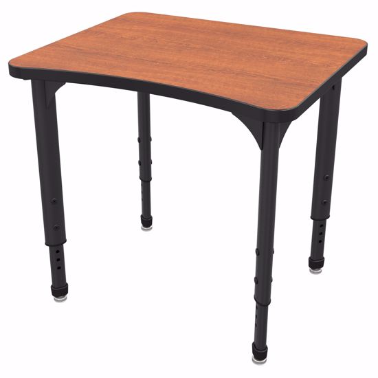 Picture of Apex Desk 24" x 28" Curve Wild Cherry / Black Edge / Black Leg