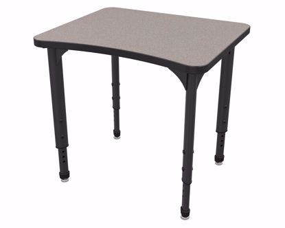 Picture of Apex Desk 24" x 28" Curve Gray Nebula  / Black Edge / Black Leg