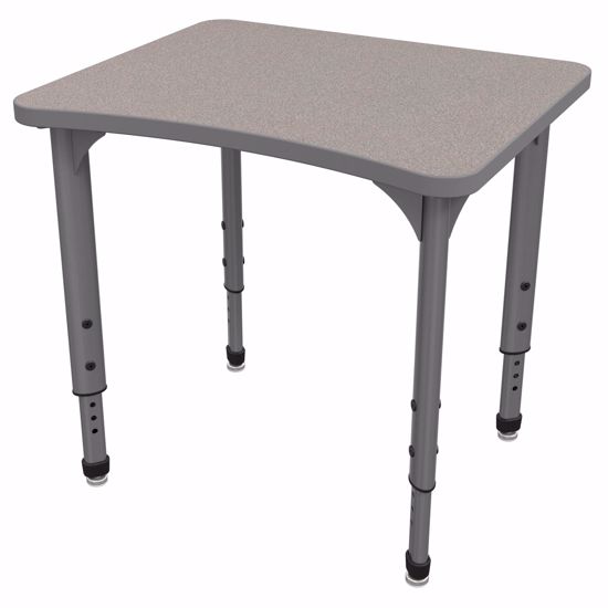 Picture of Apex Desk 24" x 28" Curve Gray Nebula / Gray Edge / Gray Leg