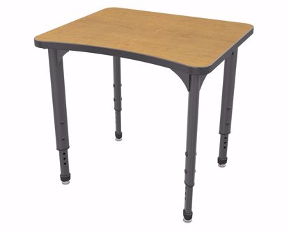 Picture of Apex Desk 24" x 28" Curve Solar Oak / Gray Edge / Gray Leg