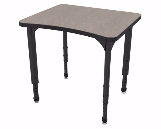 Picture of Apex Desk 24" x 28" Curve Pewter Mesh / Black Edge / Black Leg