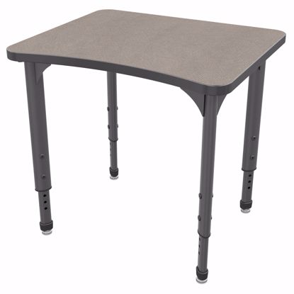 Picture of Apex Desk 24" x 28" Curve Pewter Mesh / Gray Edge / Gray Leg