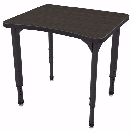 Picture of Apex Desk 24" x 28" Curve Asian Night  / Black Edge / Black Leg