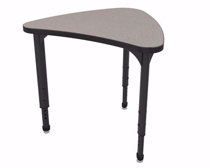 Picture of Apex Desk 25" x 31" Small Chevron Gray Nebula  / Black Edge / Black Leg