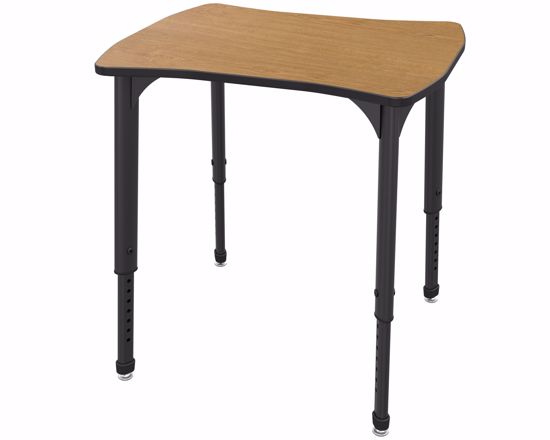 Picture of Apex Desk 24"  x 28" Dog Bone Solar Oak / Black Edge / Black Leg