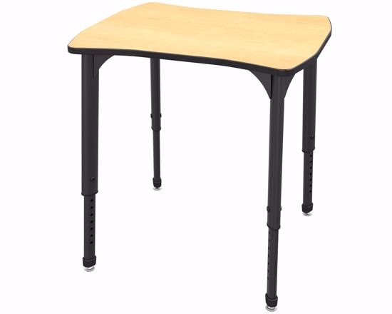 Picture of Apex Desk 24"  x 28" Dog Bone Fusion Maple / Black Edge / Black Leg